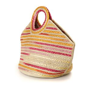 Piece of Mind Jute Bag Striped Round Handled